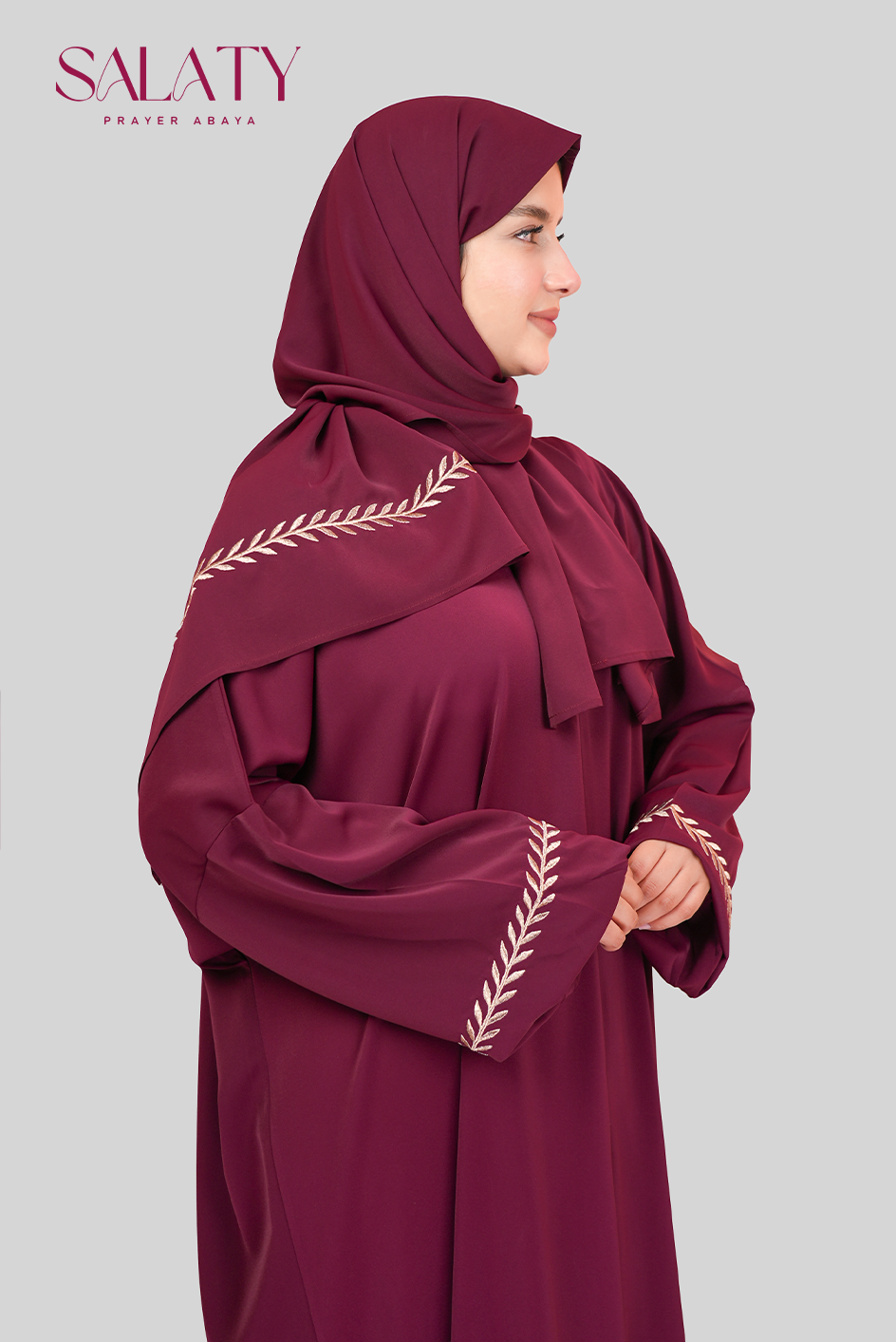Abaya Brodée Rose