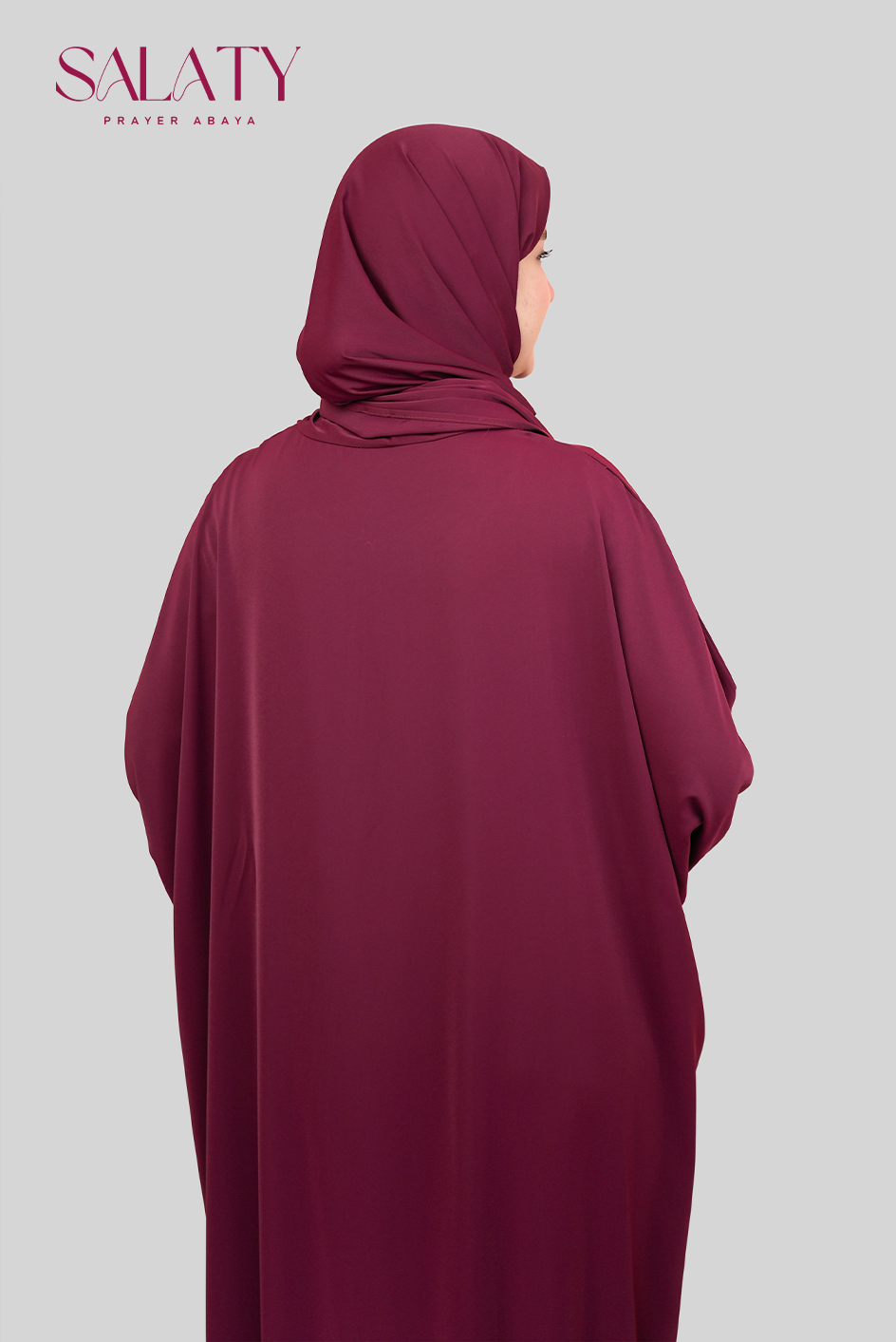 Abaya Brodée Cerise