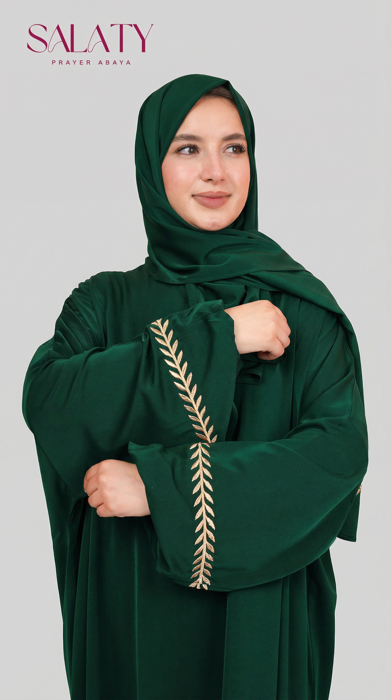 Abaya Brodée Vert Royal
