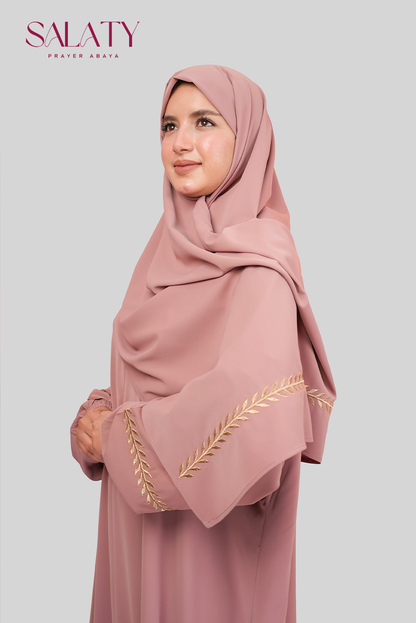 Abaya Brodée  Rose