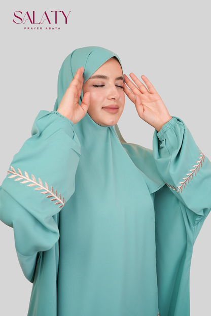 Abaya Brodée  Cerise