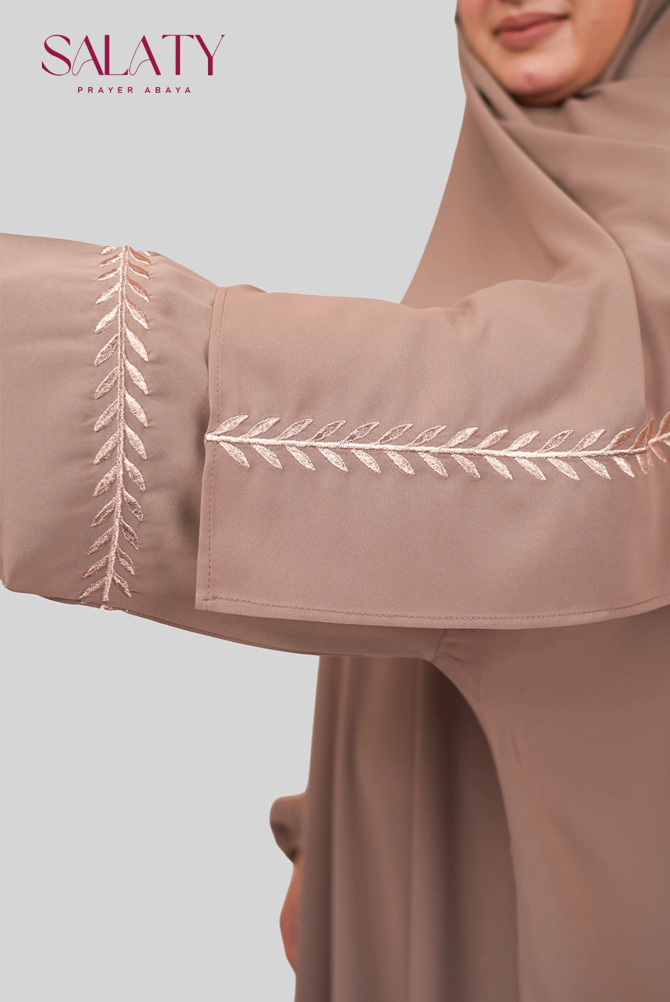 Abaya Brodée  Beige