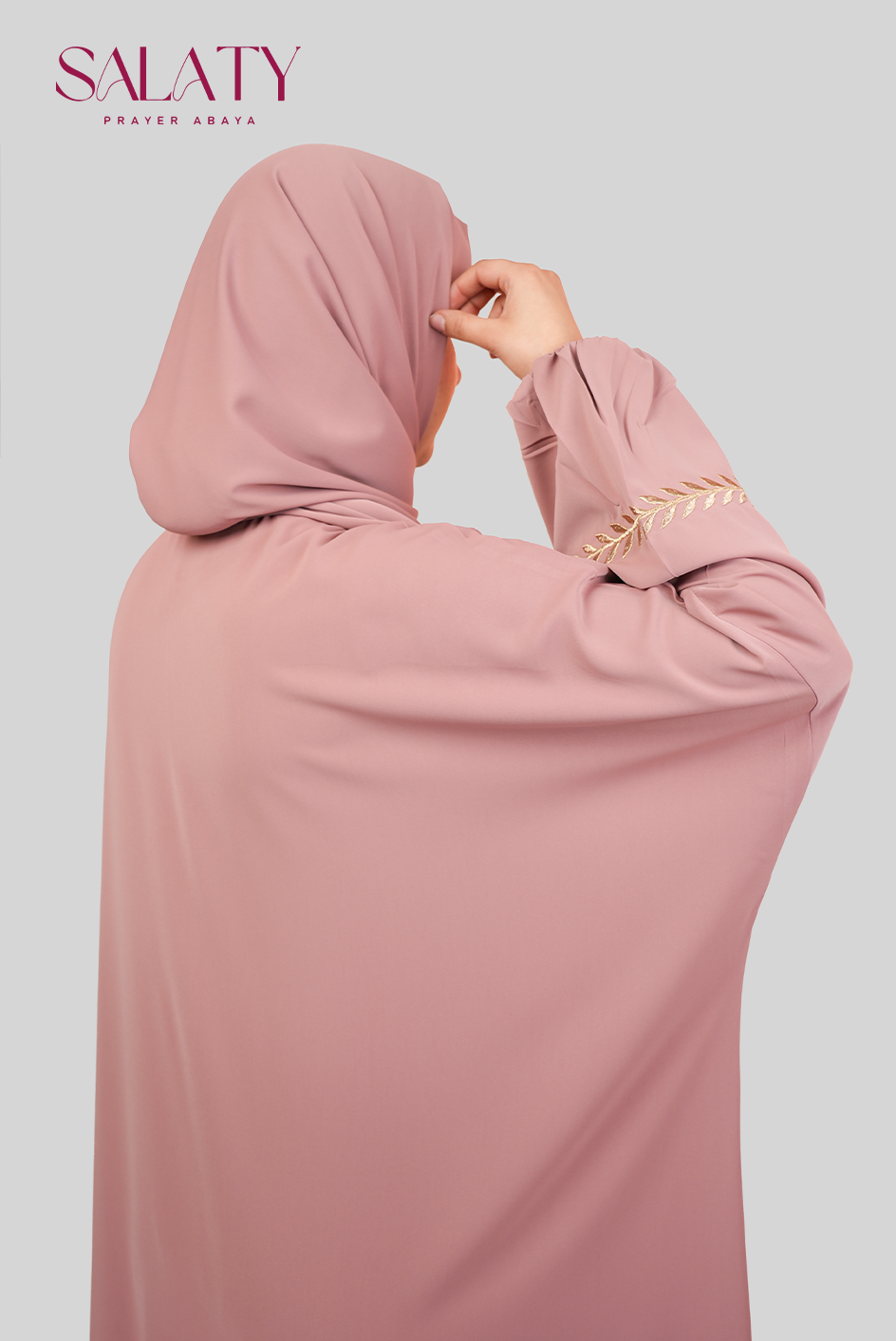 Abaya Brodée  Rose