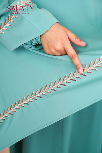 Abaya Brodée Vert d&