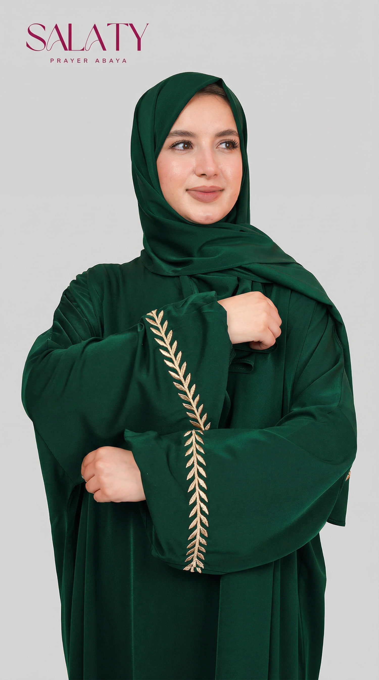 Abaya Brodée Vert Royal
